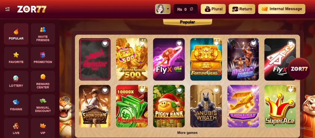 77ZOR GAME TYPES
