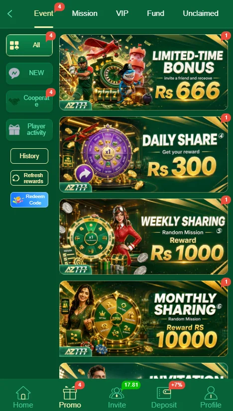 Az777 Game App Promotions