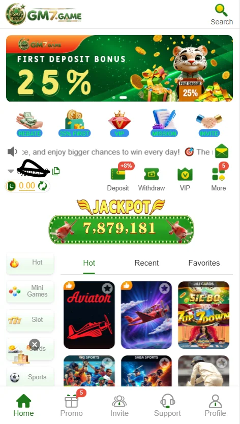 Download Gm7 Game main lobby interface