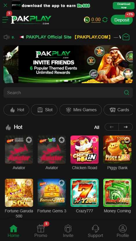 PAKPLAY Game APK Interface