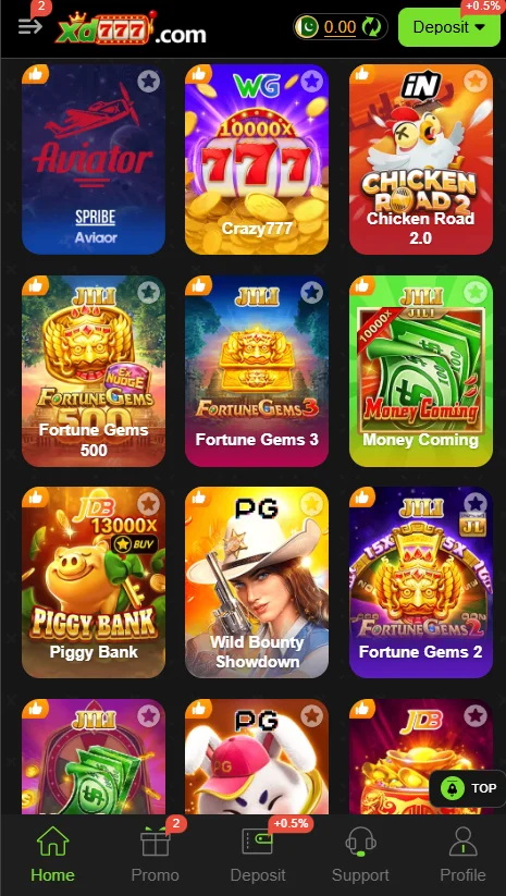 XD777 Game APK Main Interface