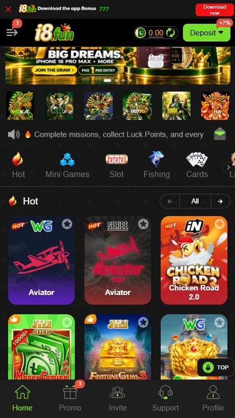 i8pkr Game APK Main Lobby Interface